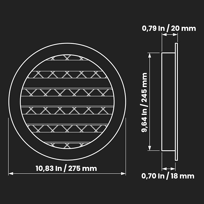 Repa Market 10" Inch Aluminum White Soffit Air Vent Cover - Image 2