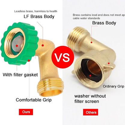Lead-Free Brass 90°Hose Elbow Fitting, 90 Degree Hose Saver Green Quick Swivel - Image 4