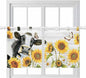 Retro Farmhouse Floral Kitchen Curtains 36 Inch Length, Small Window Curtains by Unknown