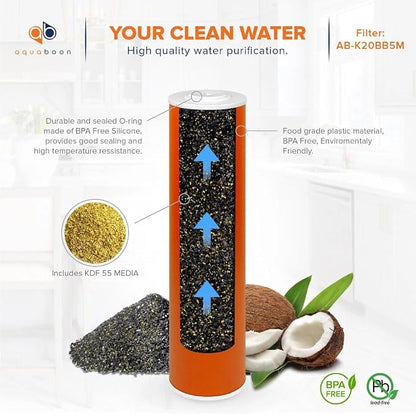 Aquaboon 20x4.5" Whole House Water Filter Cartridge – Premium KDF Heavy Metal & - Image 5