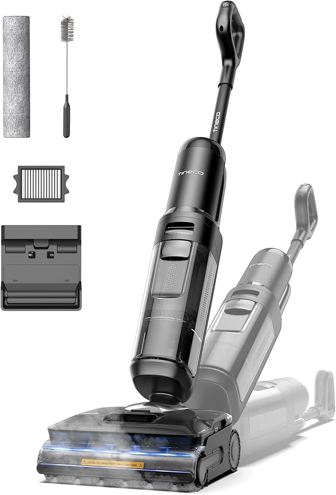 Tineco Floor One S7 Stretch Steam Cordless Wet Dry Vacuum Steam Mop All-in-One, 320℉ HyperSteam, 180° Lay-Flat, Anti-Tangle Design, FlashDry Self-Cleaning, Up to 75 Min Runtime