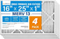 LotFancy 16x25x1 Air Filter MERV 13 4-Pack, Electrostatic Pleated HVAC Furnace by LotFancy