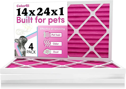 Colorfil 14x24x1 Air Filter | Made in the USA | Color Changing | Remove Cat and by ColorfilAirFilters