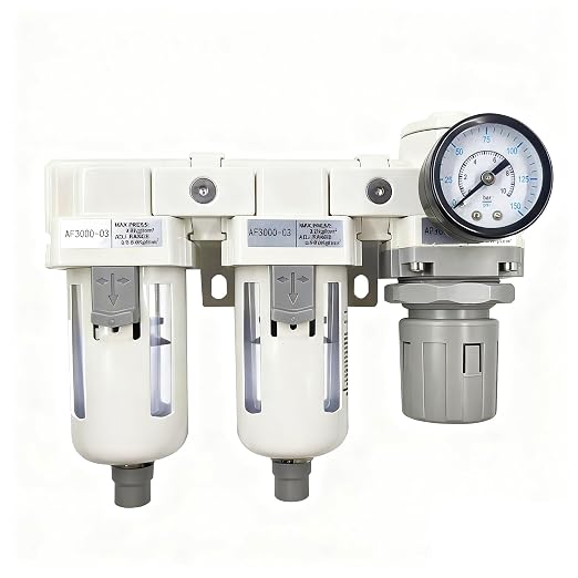 XingNEeng 3/8" NPT Compressed Air Filter Regulator Lubricator Combo, Water/Oil by Unknown