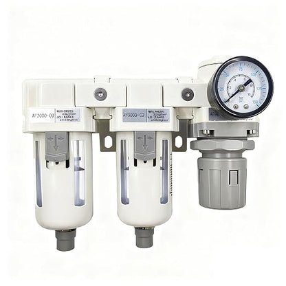 XingNEeng 3/8" NPT Compressed Air Filter Regulator Lubricator Combo, Water/Oil by Unknown