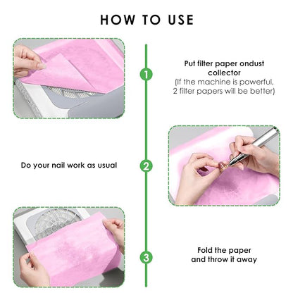 300 Sheets Nail Dust Collector Filter Paper: Disposable Dust Vacuum Filter - Image 6