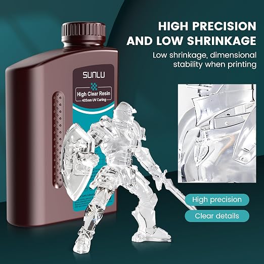 SUNLU High Clear 3D Printer Resin, High Transparency 3D Printing Resin - Image 7