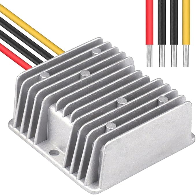 Cllena DC 8V-40V to 12V 10A Automatic Buck Boost Converter Step Down/Up Regulator Voltage Reducer Converter Waterproof Regulated DC Power Supply for Golf Cart Club Car LED Light