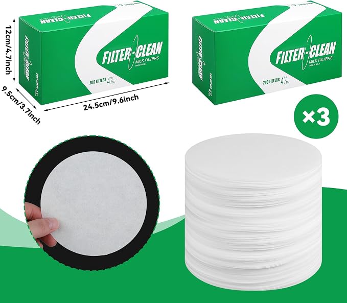 600 Pack Milk Filter Discs Quick Flow Non-gauze Small 4-9/16" Od Replacement - Image 2