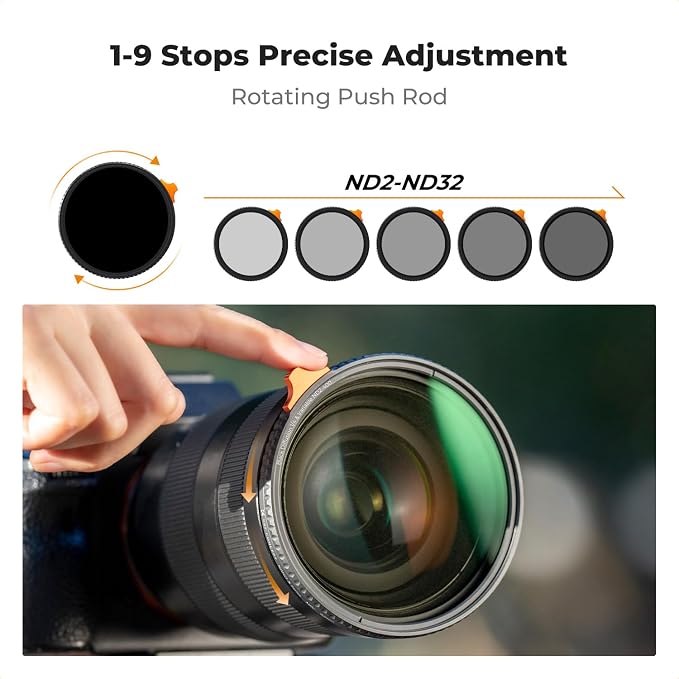 K&F CONCEPT 62mm Black Diffusion Mist 1/4 Effect & Variable ND2-400 ND Lens - Image 5