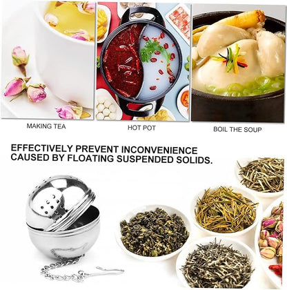 STOBAZA 5pcs Stainless Steel Tea Strainer Seasoning Ball Box Hanging Chain Easy - Image 9