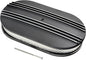 15" Black Aluminum Air Cleaner Assembly Kit Alloy Oval Partial Half Finned by TBAPFS