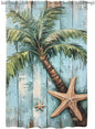 Sheer Curtains 72 Inches Long, Coastal Blue Green Tree Semi Sheer Curtains by Unknown