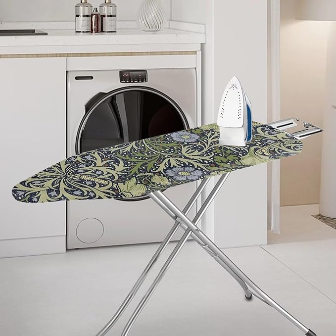 ZCFYGDX William Morris Prints Ironing Board Cover with Elastic Edge 3 Bottom Nylon Buckle Straps Breathable Resist Scorch Staining Suitable for Size-XL Iron Board House Oil Paintings Art Decor