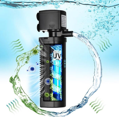 TARARIUM Aquarium Filter U-V for 20-75 Gallon, 200GPH Fish Tank Filter w/ 5W - Image 7