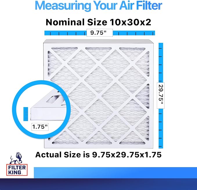 Filter King 10x30x2 Air Filter | 6-PACK | MERV 8 HVAC Pleated A/C Furnace - Image 2