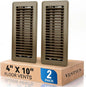 4" x 10" Floor Register Vent Covers 2-Pack, Walkable Powder-Coated Metal Vent by VENTYUN