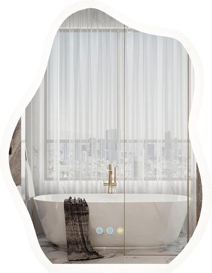 LUVODI Lighted LED Bathroom Mirror: 31.5”x24” Cloud Shape Wall Mounted Vanity - Image 9