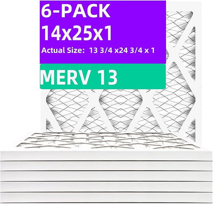 14x25x1 MERV 13 Pleated Air Filter MPR 1900 & FPR 10, Furnace Air Filters by Qingzhug