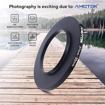 37mm Lens to 55mm Camera Lens Adapter, 37mm to 55mm Filter Step up Ring Adapter - Image 2
