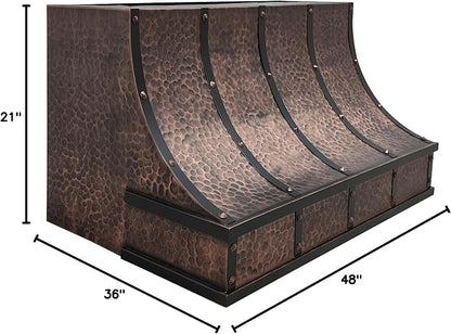 CT Copper Tailor Sloped Copper Vent Hood Wall Mount, 610 CFM Exhaust Fan - Image 9