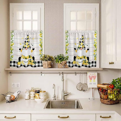 Lemon Gnomes Kitchen Curtains Set 3 Piece - Image 7