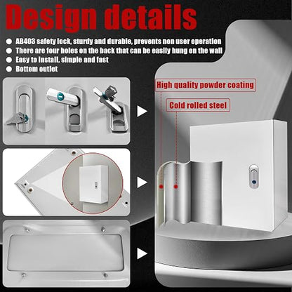 Electrical Box 12 x 10 x 6 Inch Indoor Outdoor Electrical Enclosure Box Steel - Image 5