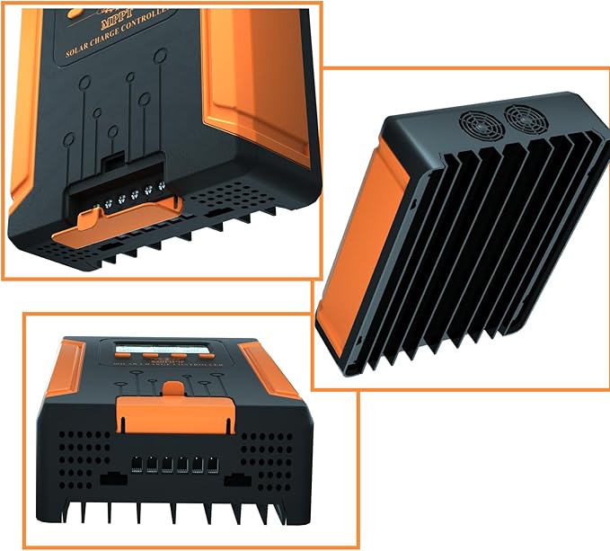 iSunergy 60A 180V MPPT Solar Charge Controller 12V/24V/36V/48V Auto, Heat-Dissipating Metal Housing, Dual Fans, and LCD Display, for LiFePO4, Gel, Lithium, SLD, FLD, and Ternary Battery