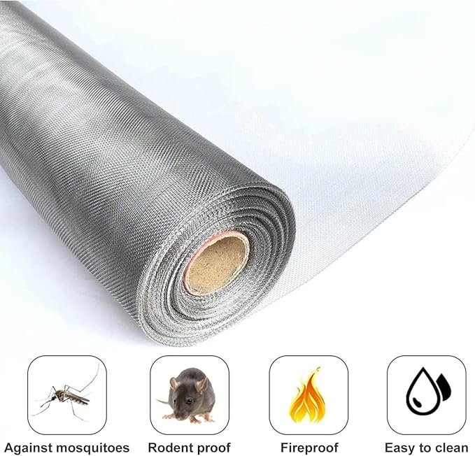 Stainless Steel 100 Mesh Metal Screen Sheet, 304 Woven Wire Cloth Fabric - Image 5