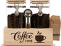 Glass Coffee Canister Set with Shelf & Spoon 2 Piece Coffee Containers by EQEYBRAND