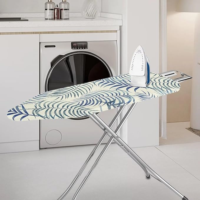 ZCFYGDX Easy Installation 15 x 48 Ironing Board Covers - Hawaiian Palm Leaf Print Elastic Edge & Nylon Buckle Straps Fasteners, Suitable for Most Iron Board, Stain Resistant Protective Cover