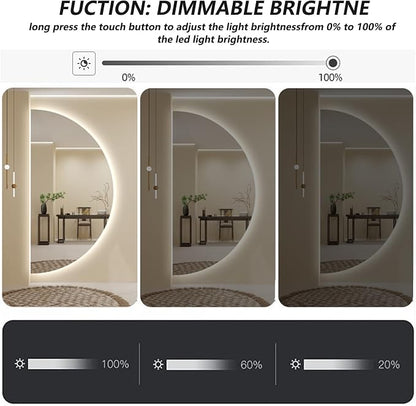 LED Bathroom Mirror with LED Lights, Wall Mounted Bathroom Mirror with Demister - Image 5