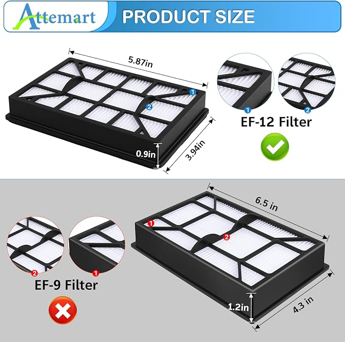 EF-12 HEPA Filter Replacement for Kenmore 600 Series, BC4026 Canister Vacuum - Image 3