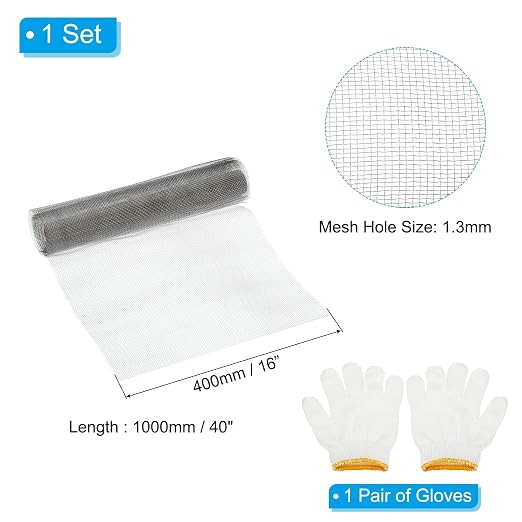 PATIKIL 40" L x 16" W Woven Wire Mesh, 16 Mesh 304 Stainless Steel Air Vent - Image 2