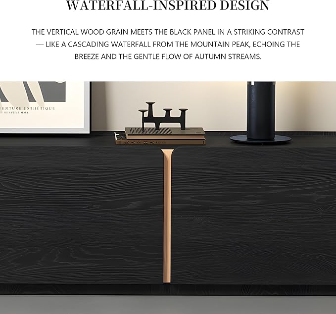 VAFON 78.7" Modern TV Stand Entertainment Center - Black Wood Media Console Cabinet with Storage, Contemporary Living Room Furniture for TVs Up to 85"