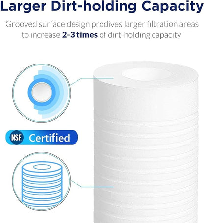 Membrane Solutions Grooved Sediment Water Filter Cartridge, 0.5 Micron Whole - Image 3