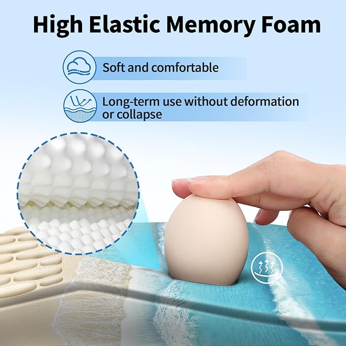 YIWEI Ergonomic Mouse Pad with Wrist Rest - Comfortable Office Mousepad with Memory Foam Wrist Support for Carpal Tunnel Relief, Mouse Pads with Non-Slip Base for Gaming and Home (Beach-1)