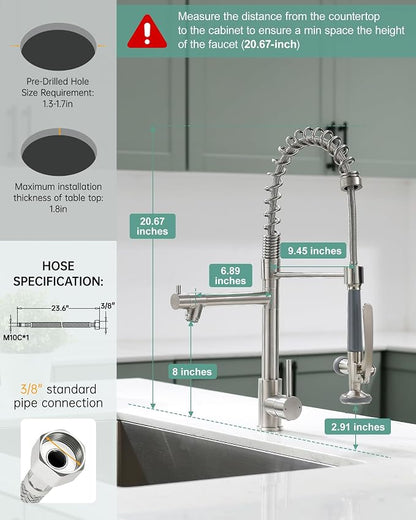 Fapully Commercial Pull Down Kitchen Sink Faucet - Image 2