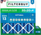 Filterbuy 20x20x4 Air Filter MERV 13 Optimal Smoke & Allergy Defense, by Filterbuy