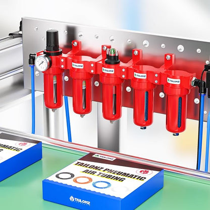TAILONZ PNEUMATIC 0-150PSI 1/4 Inch NPT Red Industrial Grade 5 Stage Air Drying - Image 5