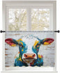 Sheer Curtains 45 Inch Length, Rustic Cow Semi Sheer Curtains Light Filtering by Unknown