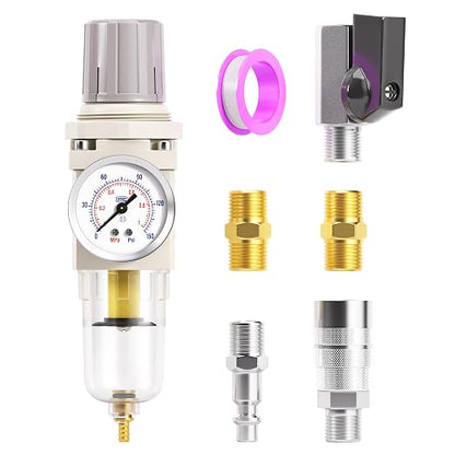 TAILONZ PNEUMATIC 1/4 Inch NPT Air Filter Pressure Regulator Combo Piggyback by TAILONZPNEUMATIC
