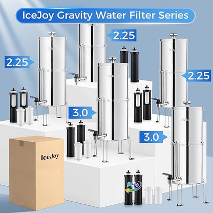 IceJoy Ultra-Filtration Gravity Water Filter System, Stainless Steel Countertop - Image 9