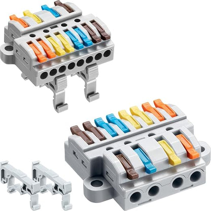 6pcs DIN Rail Terminal Blocks, DIY Splicing Wire Connectors by JANDECCN