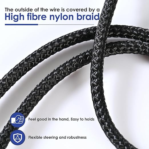 Quelong 3Pcs Headphone Splitter, Dual Headphone Nylon Braided Extension Cable, Hi-Fi Audios Stereo Y Splitter 3.5mm 2 Female 1 Male, Suitable for Phones, PS4, Amplifiers, Smartphones, Tablets,etc.