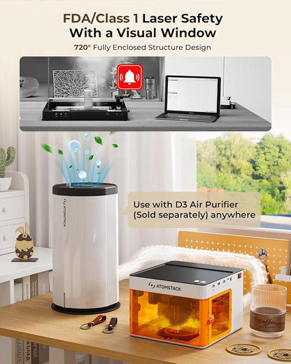 ATOMSTACK P1 5W Laser Engraver, Laser Cutter, Unibody Laser Engraving Machine - Image 4