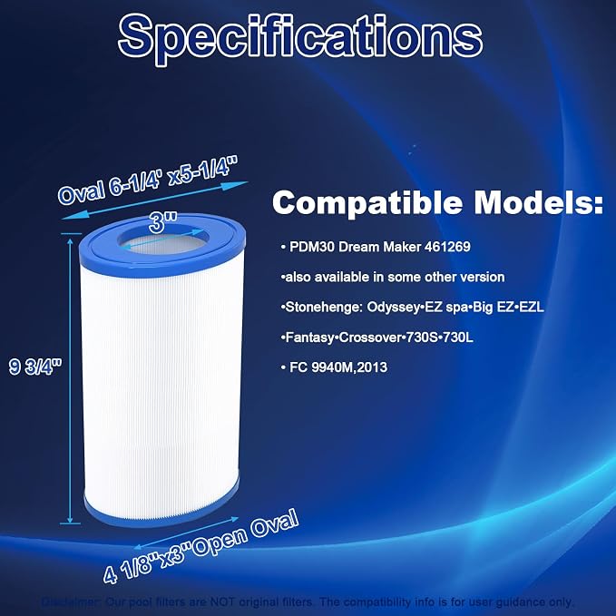 30 sq.ft Hot Tub Filter Compatible - Image 2
