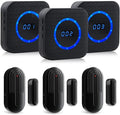 Wireless Door Chime for Business When Entering Door Chimes When Door Opens for Home Door Sensor Alarm with 800Ft Range 55 Chimes 5 Volume Levels Adjustable Number Display(3 Receiver & 3 Sensor)