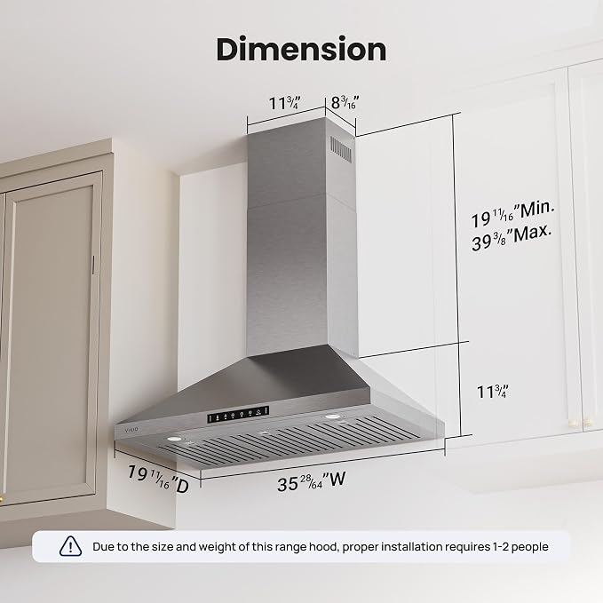 Wall Mount 36 Inch Range Hood 900 CFM, Ductless/Ducted Convertible Kitchen Hood - Image 8