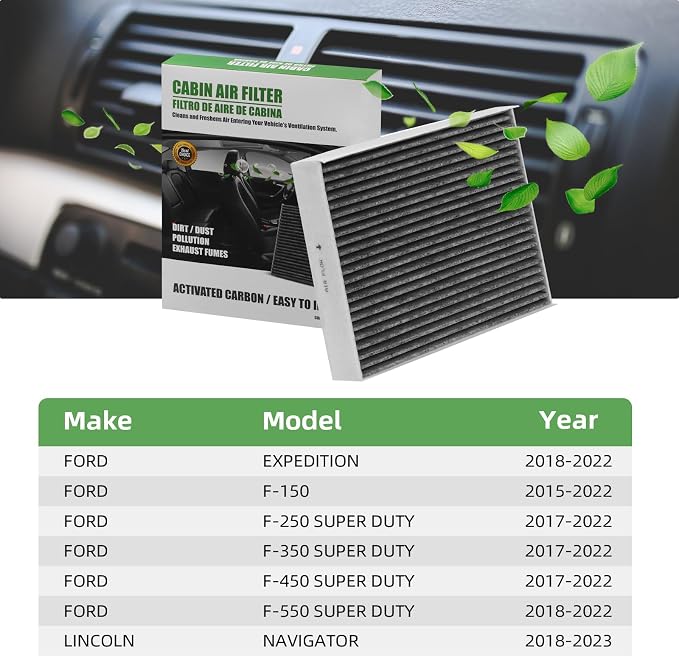 CF12150 Cabin Air Filter With Activated Carbon Compatible with 2015 2016 2017 - Image 6